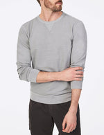 Garment-Dyed Slub French Terry Crew - Light Grey