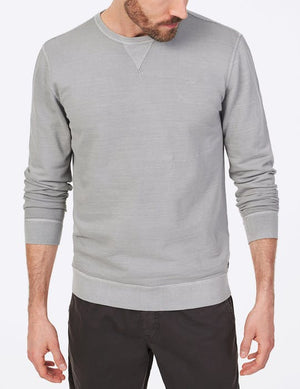 Garment-Dyed Slub French Terry Crew - Light Grey